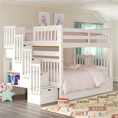 wayfair white bunk beds